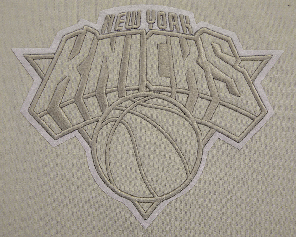 NBA NEW YORK KNICKS NEUTRAL DROP SHOULDER FLEECE CREWNECK (TAUPE) - Image 8