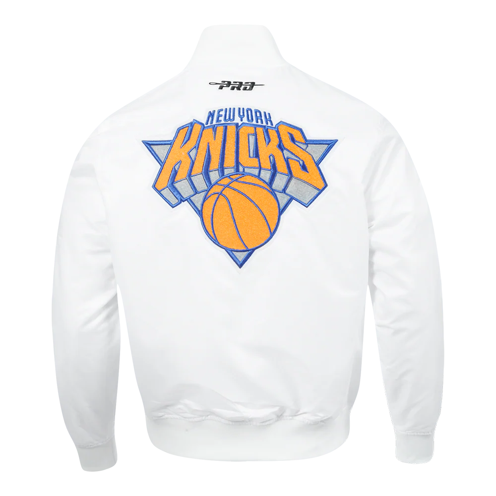 NBA NEW YORK KNICKS CITY EDITION 24-25 MEN'S SATIN JACKET (WHITE) - Image 3