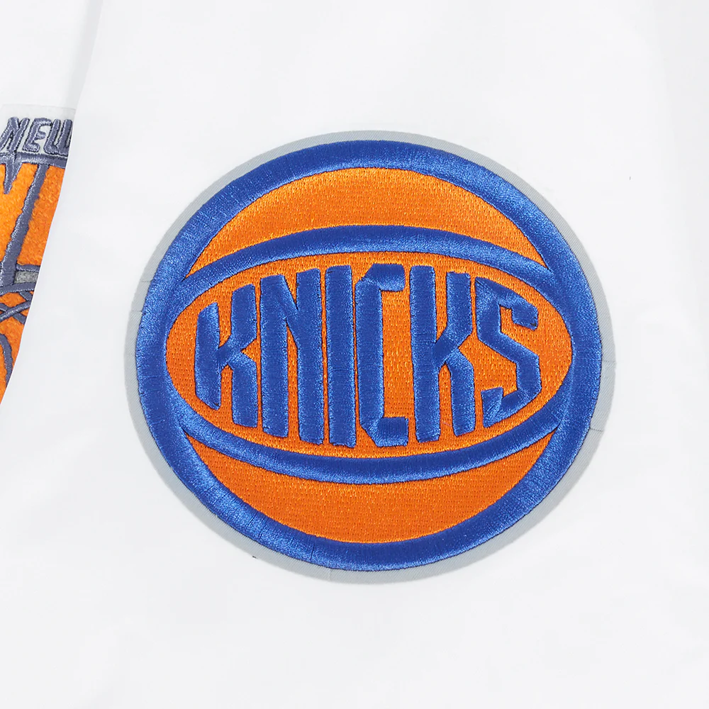 NBA NEW YORK KNICKS CITY EDITION 24-25 MEN'S SATIN JACKET (WHITE) - Image 6