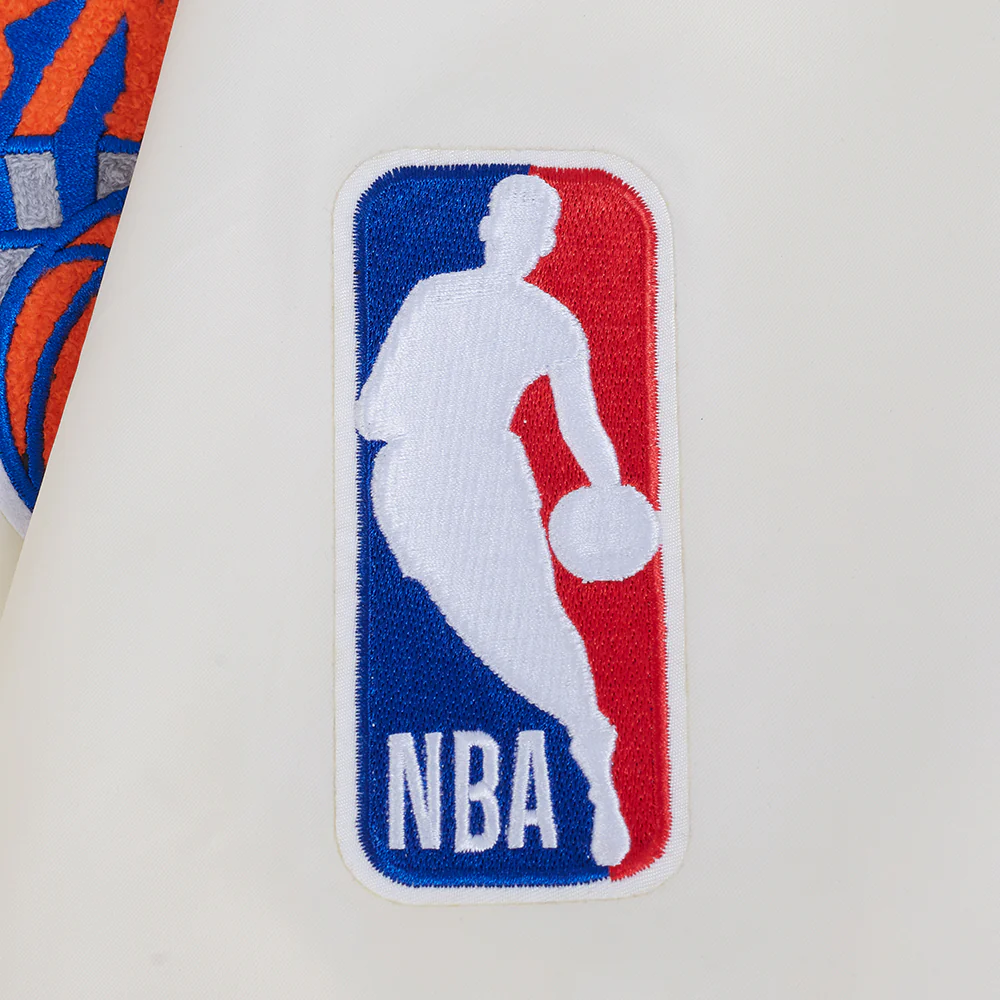 NBA NEW YORK KNICKS BEST OF MEN'S RIB SATIN JACKET (EGGSHELL/ROYAL BLUE) - Image 11