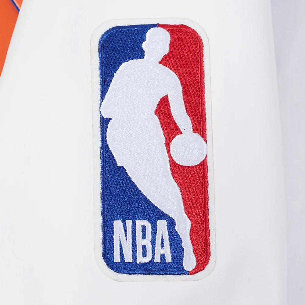 NBA NEW YORK KNICKS BEST OF MEN'S LEATHER VARSITY JACKET (ROYAL BLUE/WHITE) - Image 7