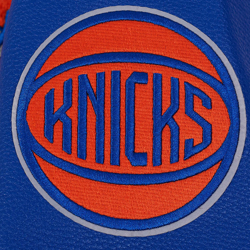 NBA NEW YORK KNICKS CITY EDITION 25-26 MEN'S RIB WOOL VARSITY JACKET (EGGSHELL/ROYAL BLUE) - Image 5