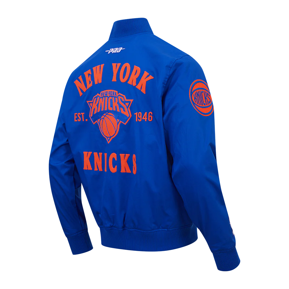 NBA NEW YORK KNICKS FIRST TEAM MEN'S JACKET (ROYAL BLUE) - Image 4