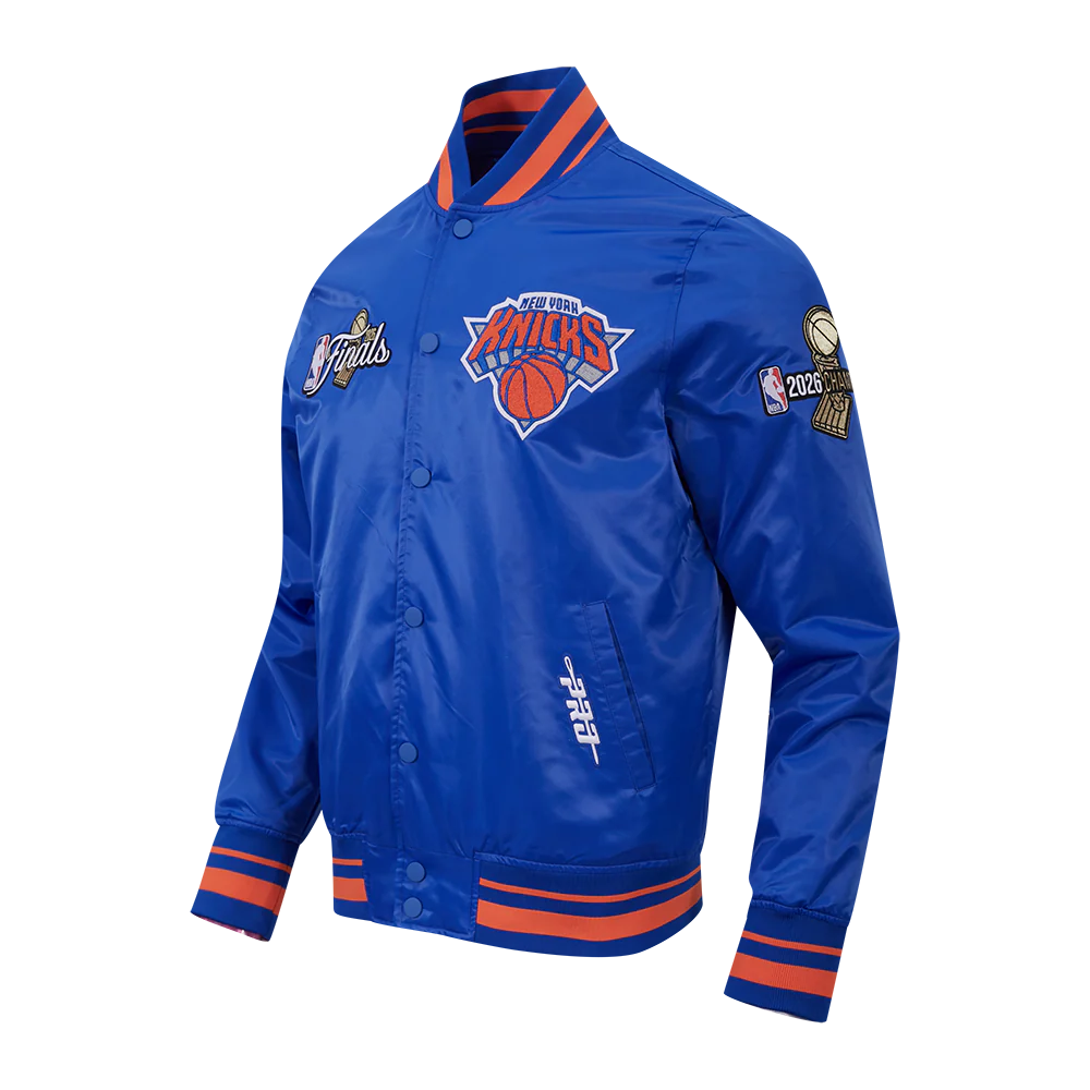 NEW YORK KNICKS 2026 NBA CHAMPIONSHIP MEN'S SATIN JACKET (ROYAL/ORANGE/ROYAL) - Image 4