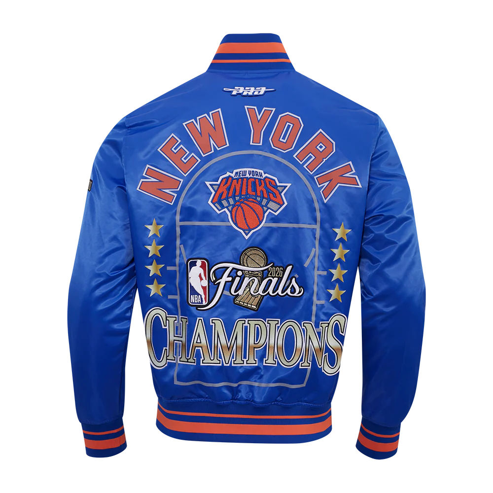NEW YORK KNICKS 2026 NBA CHAMPIONSHIP MEN'S SATIN JACKET (ROYAL/ORANGE/ROYAL) - Image 5