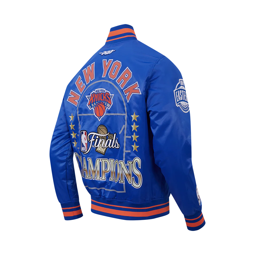 NEW YORK KNICKS 2026 NBA CHAMPIONSHIP MEN'S SATIN JACKET (ROYAL/ORANGE/ROYAL) - Image 6