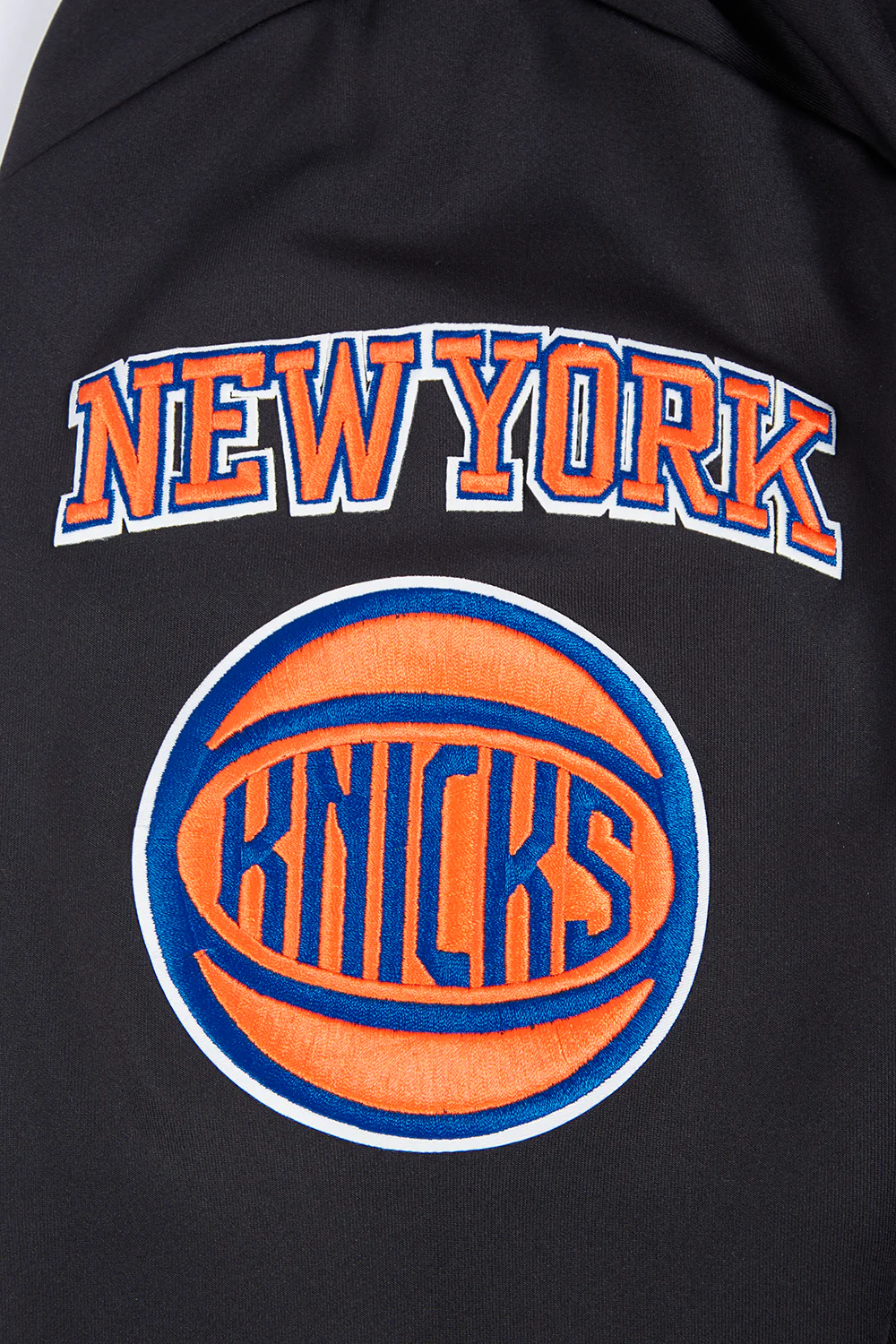 NBA NEW YORK KNICKS CLASSIC MEN'S DOUBLE KNIT TRACK JACKET (BLACK) - Image 6