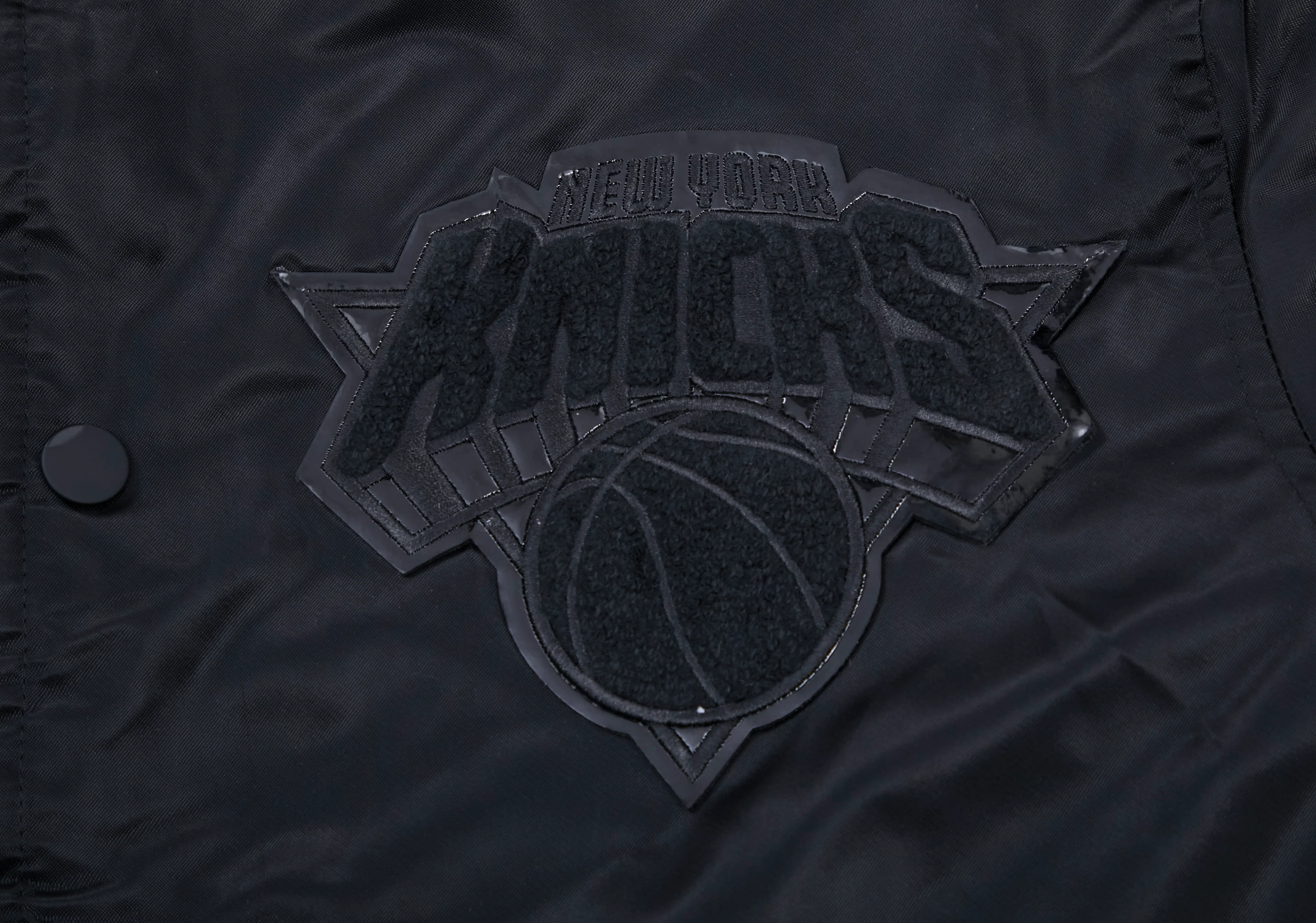 NBA NEW YORK KNICKS TRIPLE BLACK LOGO MEN'S SATIN JACKET (BLACK) - Image 8