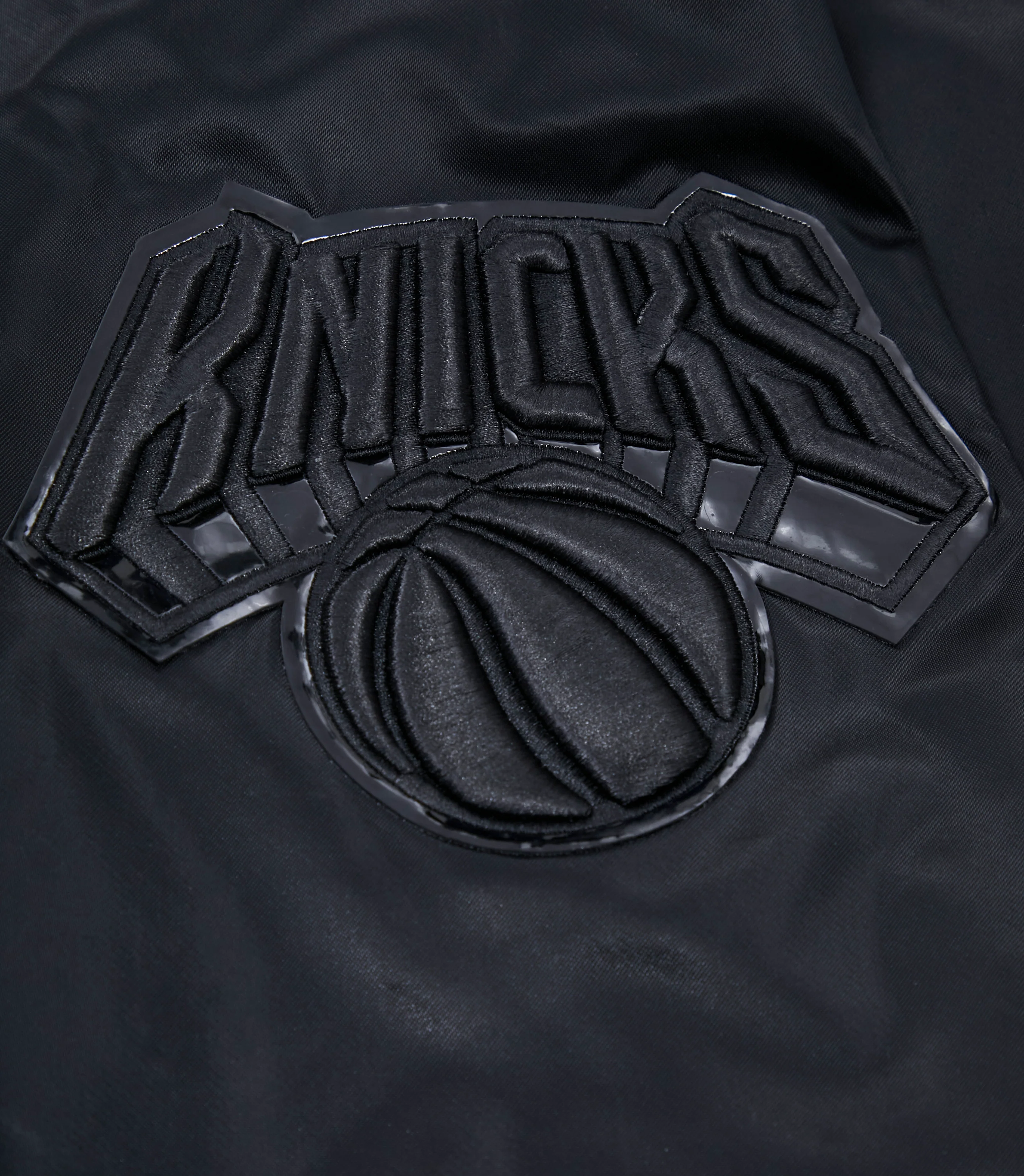 NBA NEW YORK KNICKS TRIPLE BLACK LOGO MEN'S SATIN JACKET (BLACK) - Image 9