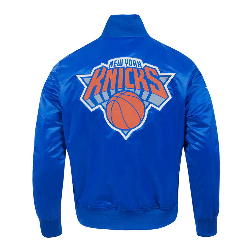 NBA NEW YORK KNICKS CLASSIC SATIN MEN'S SATIN JACKET (ROYAL BLUE) - Image 3