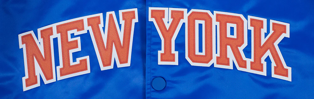 NBA NEW YORK KNICKS CLASSIC SATIN MEN'S SATIN JACKET (ROYAL BLUE) - Image 5