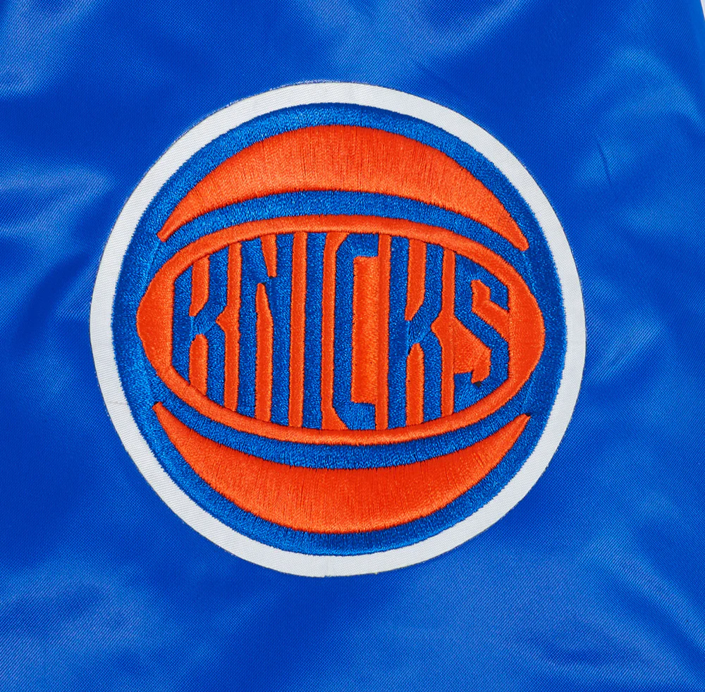 NBA NEW YORK KNICKS CLASSIC SATIN MEN'S SATIN JACKET (ROYAL BLUE) - Image 7