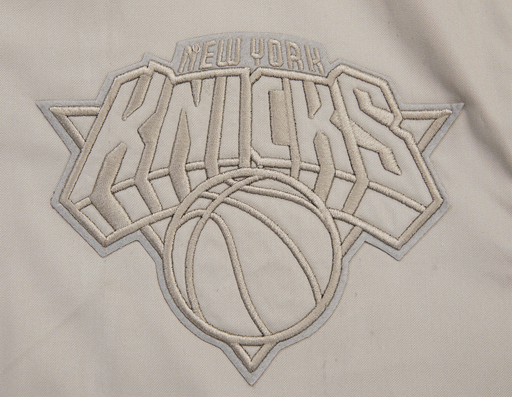 NBA NEW YORK KNICKS NEUTRAL TWILL JACKET (TAUPE) - Image 7
