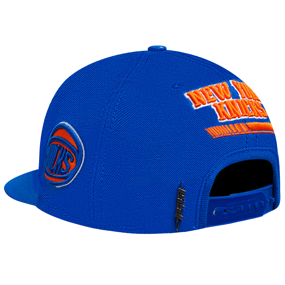 NBA NEW YORK KNICKS FAST LANE WOOL SNAPBACK HAT (ROYAL BLUE) - Image 7