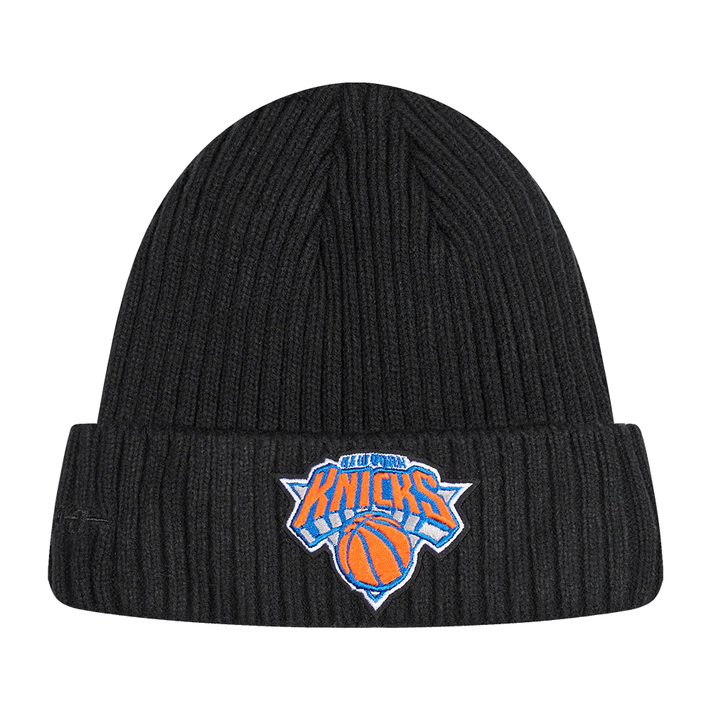 NBA NEW YORK KNICKS OLD ENGLISH BEANIE (BLACK) - Image 2
