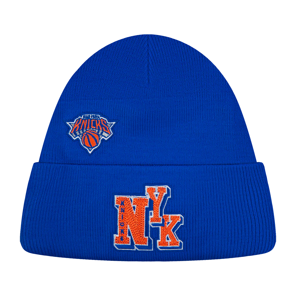 NBA NEW YORK KNICKS BEST OF LIGHTWEIGHT BEANIE UNLINED CUFFED (ROYAL BLUE)