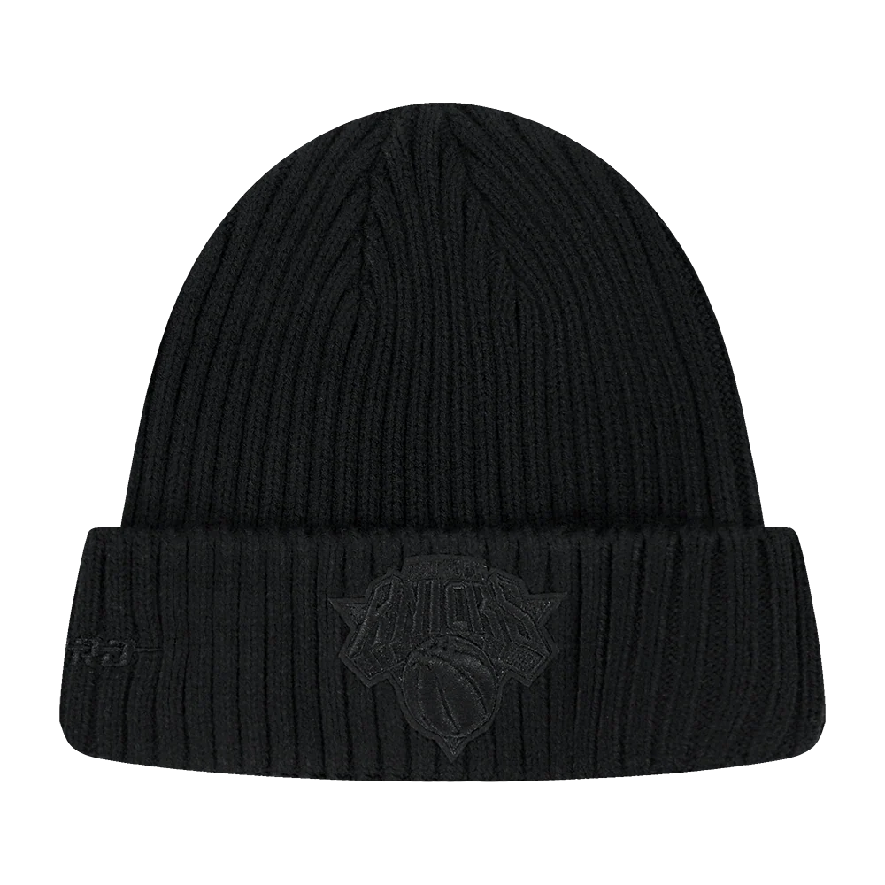 NBA NEW YORK KNICKS HEAVYWEIGHT KNIT BEANIE UNLINED CUFFED (BLACK) - Image 2