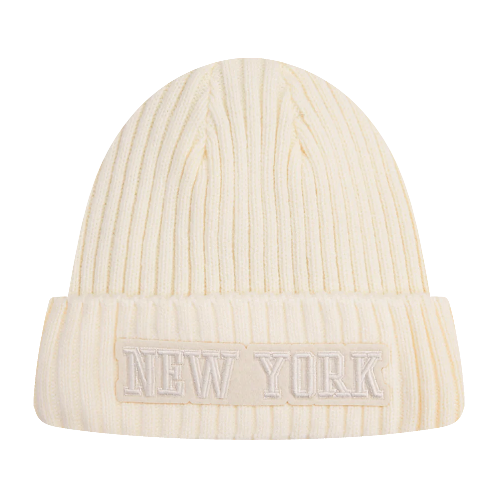 NBA NEW YORK KNICKS NEUTRAL BEANIE (EGGSHELL) - Image 2