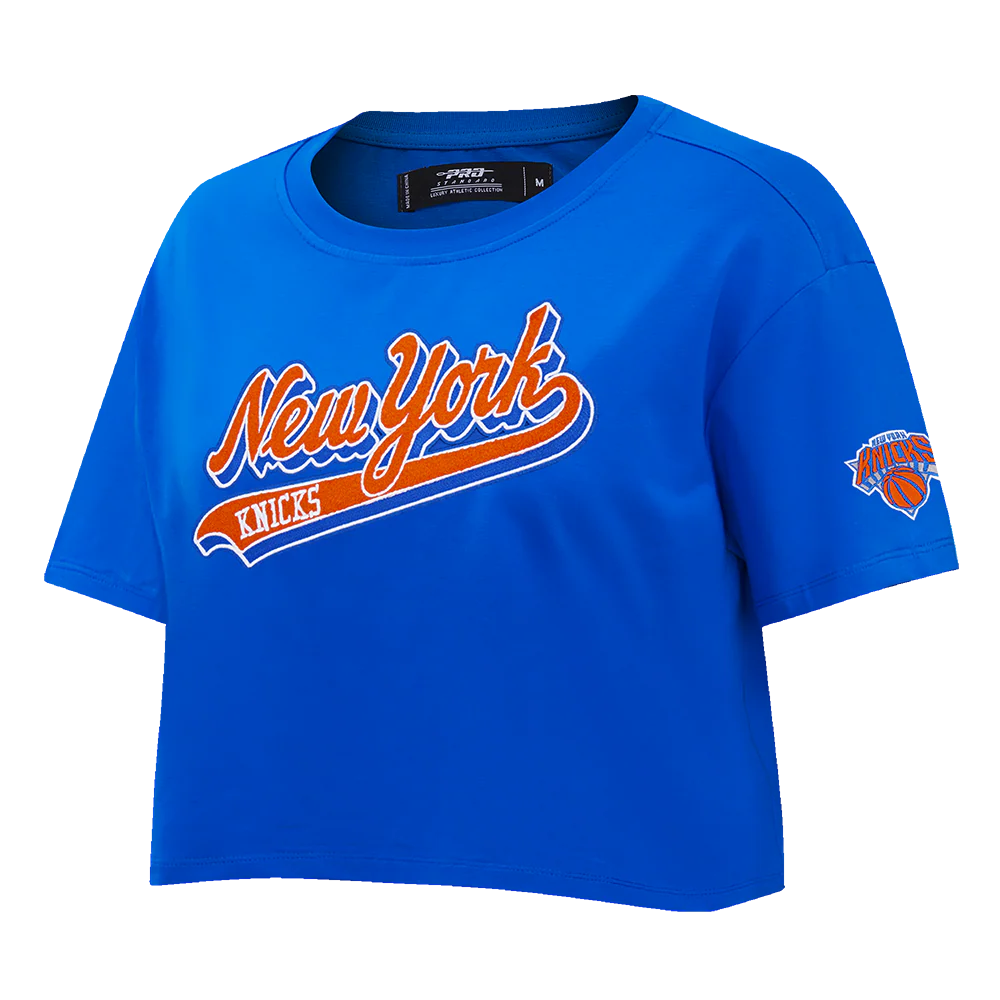 NBA NEW YORK KNICKS SCRIPT TAIL WOMEN'S S/S BOXY TEE (ROYAL BLUE) - Image 2