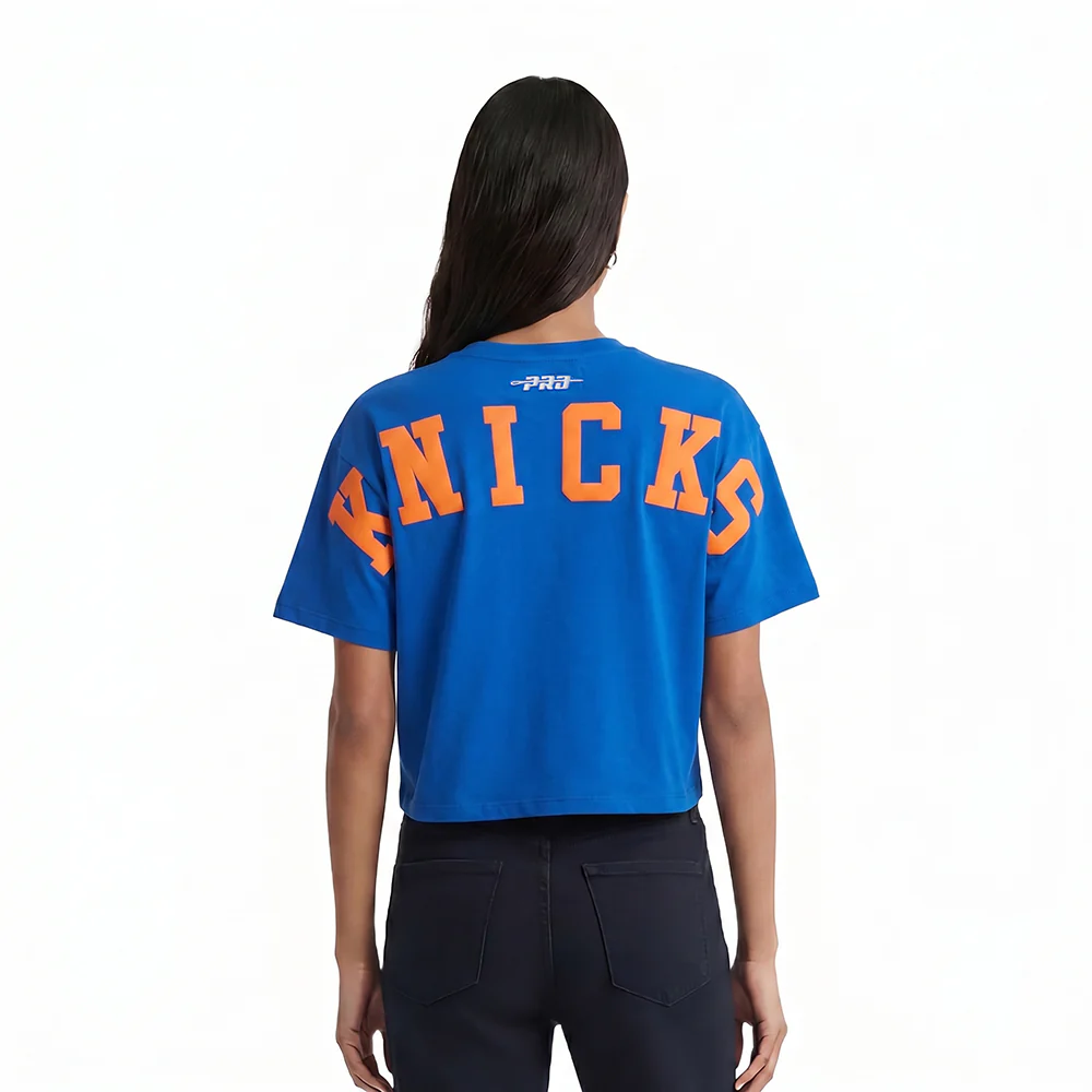 NBA NEWOMEN'S YORK KNICKS WINGSPAN WOMEN'S SJ BOXY TEE (ROYAL BLUE)