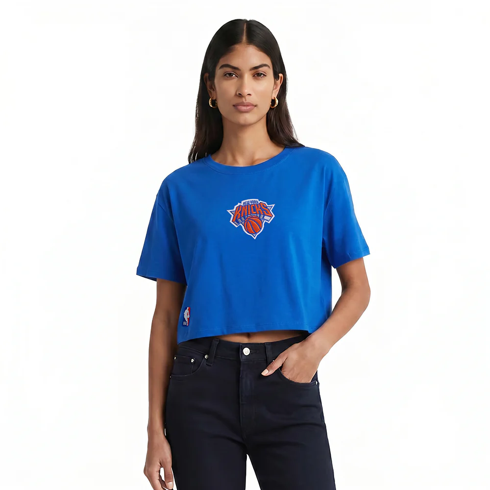 NBA NEWOMEN'S YORK KNICKS WINGSPAN WOMEN'S SJ BOXY TEE (ROYAL BLUE) - Image 2