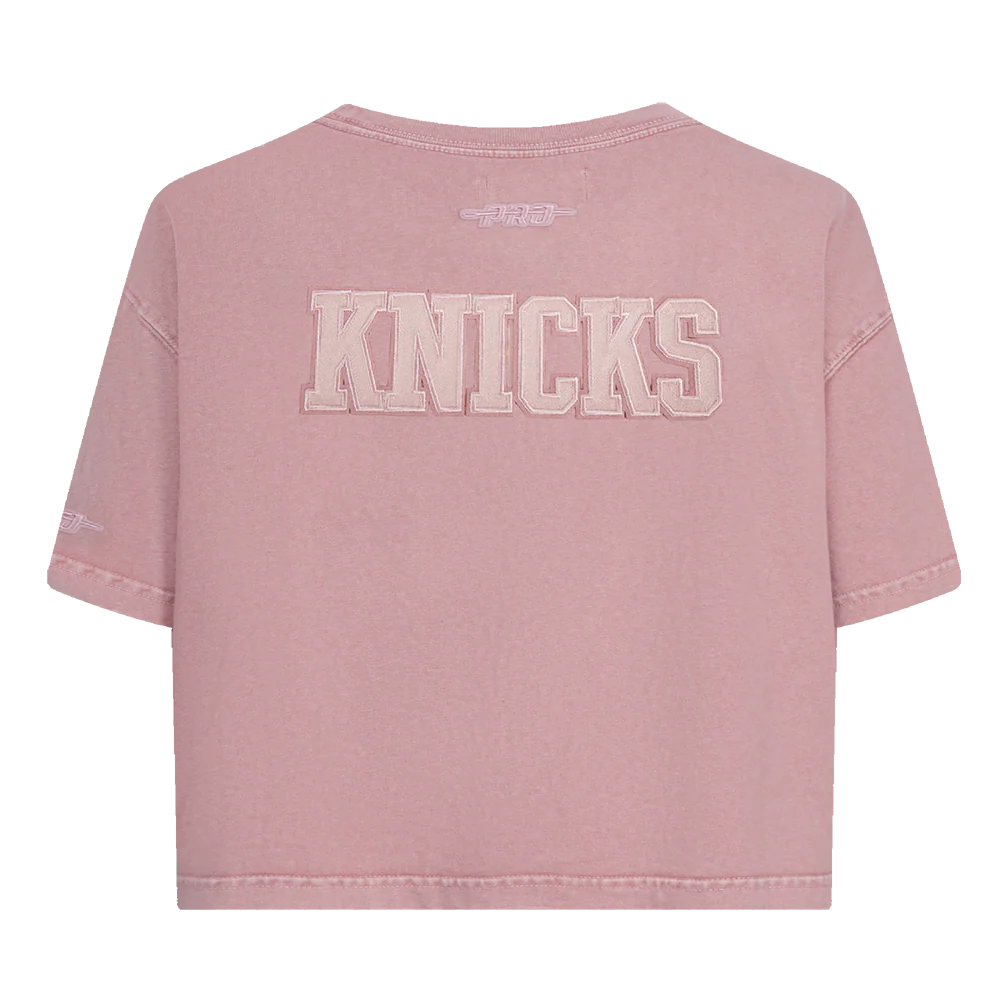 NBA NEW YORK KNICKS WASHED CLASSIC WOMEN'S ENZYME WASH BOXY TEE (WASHED MAUVE) - Image 3