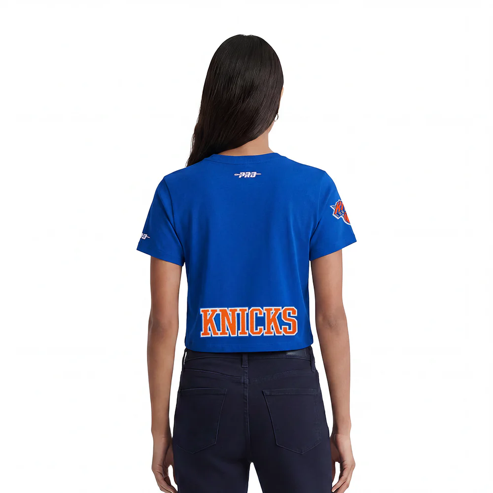 NBA NEW YORK KNICKS JALEN BRUNSON #11 CLASSIC PLAYER NAME AND NUMBER WOMEN'S SJ BOXY TEE - Image 2