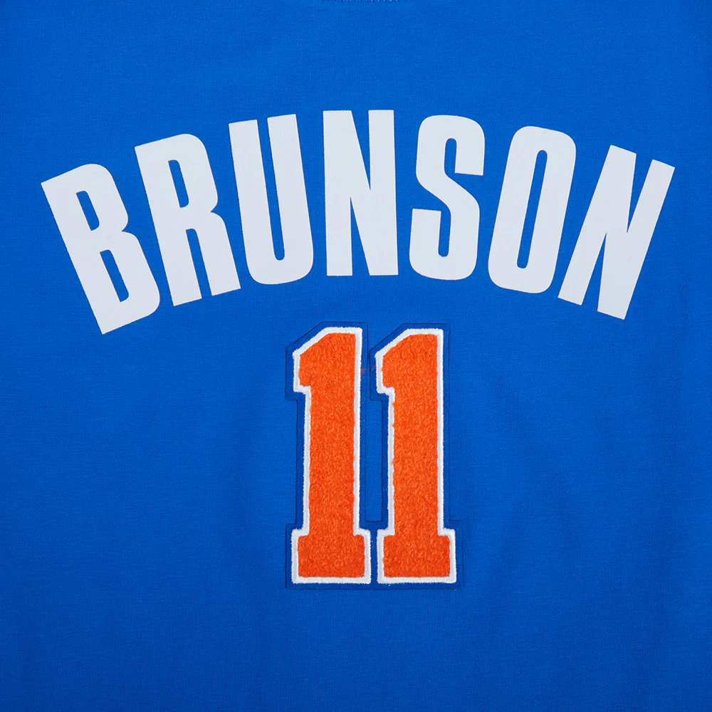 NBA NEW YORK KNICKS JALEN BRUNSON #11 CLASSIC PLAYER NAME AND NUMBER WOMEN'S SJ SLIM FIT TEE - Image 9