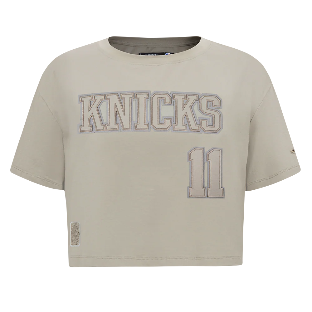 NBA NEW YORK KNICKS JALEN BRUNSON #11 NEUTRAL WOMEN'S SJ BOXY TEE (TAUPE) - Image 3
