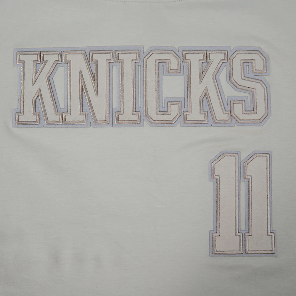 NBA NEW YORK KNICKS JALEN BRUNSON #11 NEUTRAL WOMEN'S SJ BOXY TEE (TAUPE) - Image 8