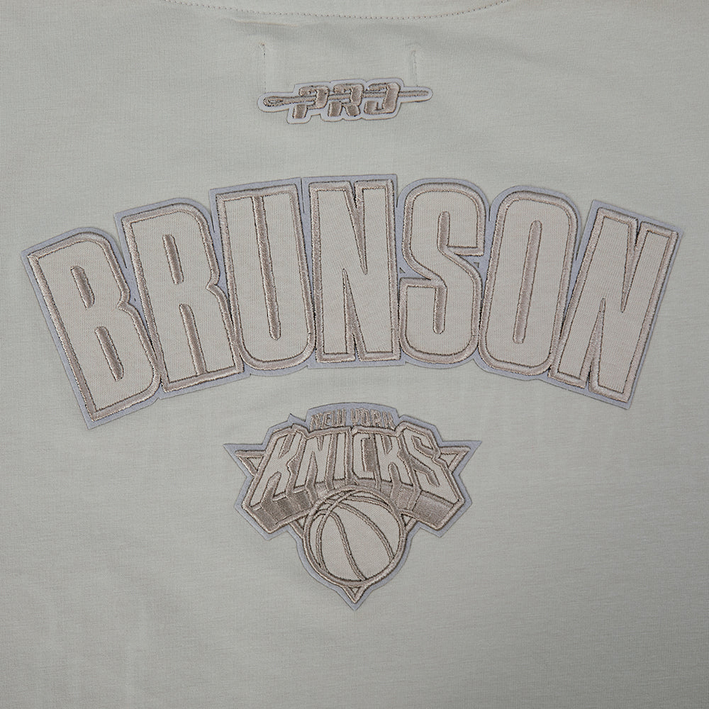 NBA NEW YORK KNICKS JALEN BRUNSON #11 NEUTRAL WOMEN'S SJ BOXY TEE (TAUPE) - Image 9
