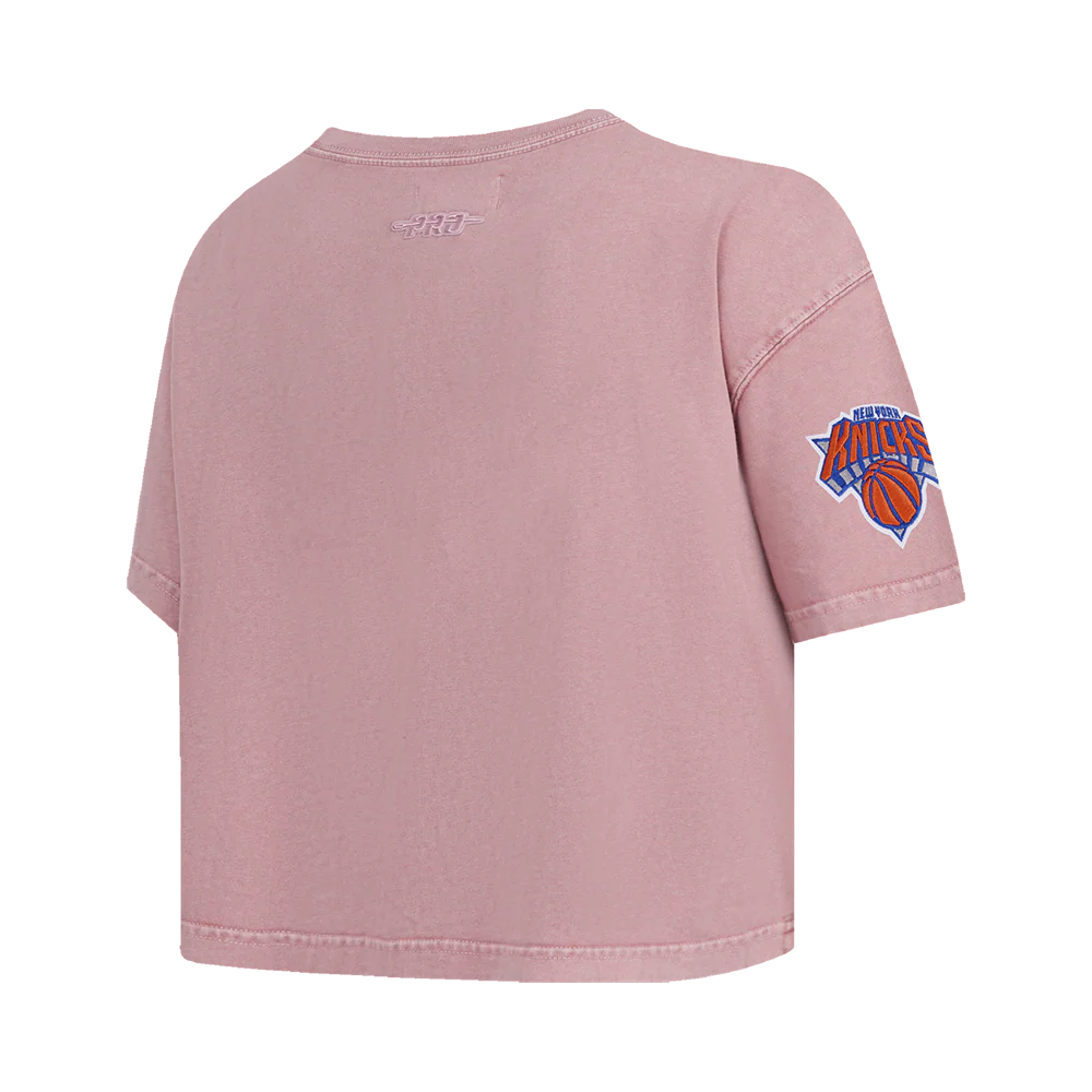 NBA NEW YORK KNICKS WASHED JEWELS WOMEN'S S/S BOXY TEE (WASHED MAUVE) - Image 4