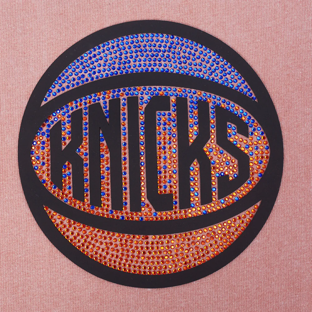 NBA NEW YORK KNICKS WASHED JEWELS WOMEN'S S/S BOXY TEE (WASHED MAUVE) - Image 5