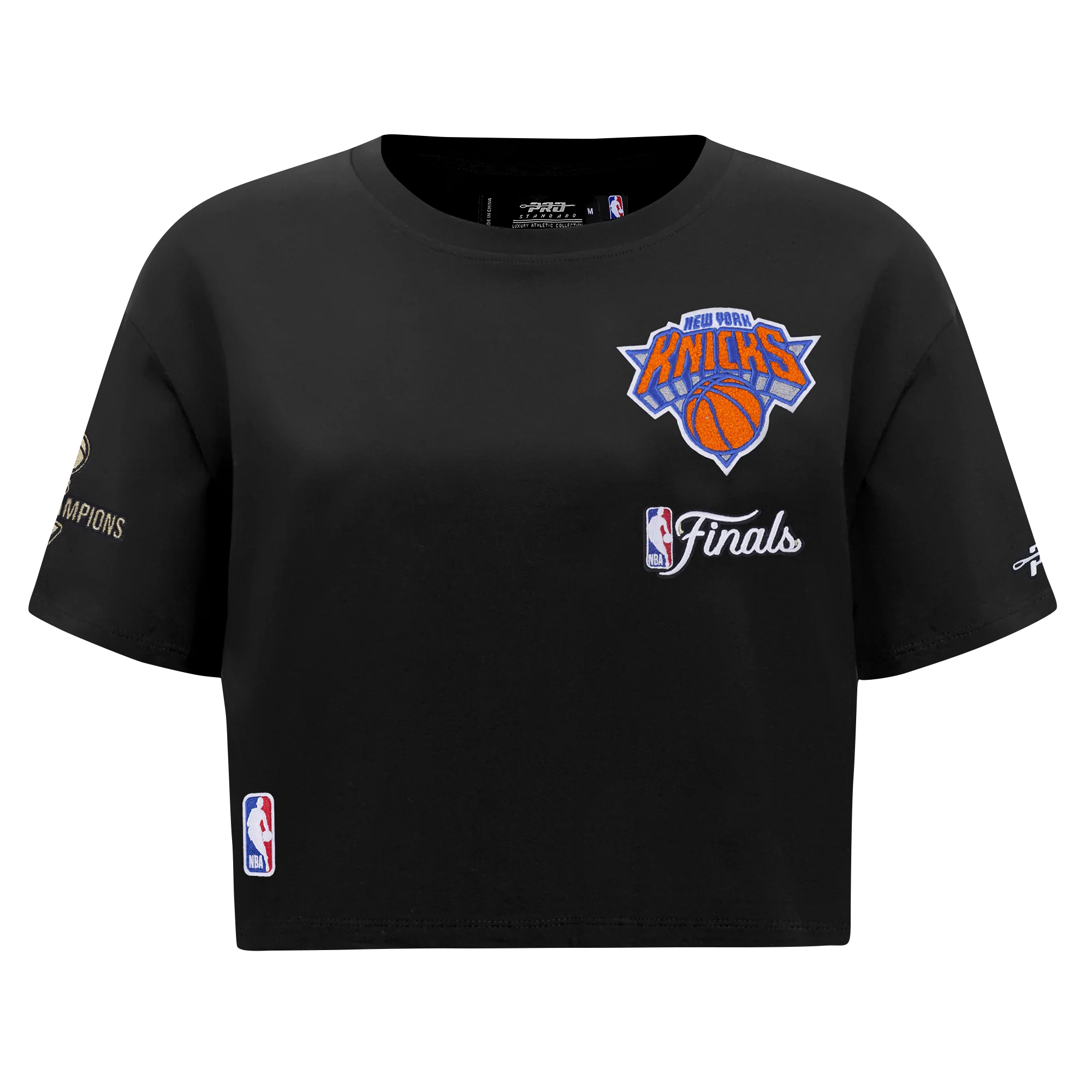 NEW YORK KNICKS 2026 NBA CHAMPIONSHIP WOMEN'S S/S BOXY TEE (BLACK) - Image 3