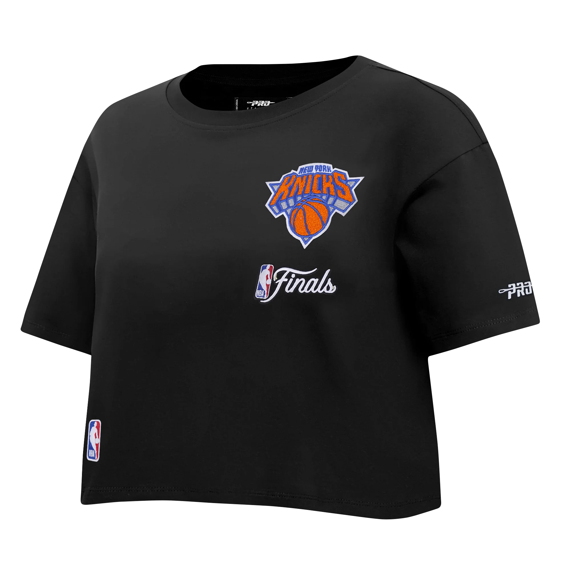NEW YORK KNICKS 2026 NBA CHAMPIONSHIP WOMEN'S S/S BOXY TEE (BLACK) - Image 4