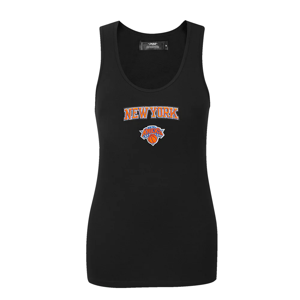 NBA NEW YORK KNICKS CLASSIC WOMEN'S RELAXED FIT RACERBACK (BLACK) - Image 3