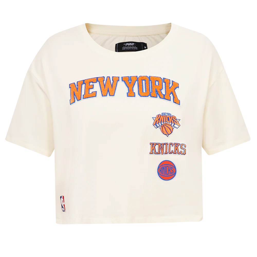 NBA NEW YORK KNICKS RETRO CLASSIC WOMEN'S BOXY TEE (EGGSHELL)