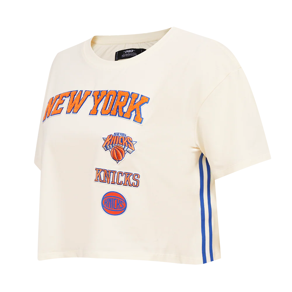 NBA NEW YORK KNICKS RETRO CLASSIC WOMEN'S BOXY TEE (EGGSHELL) - Image 2