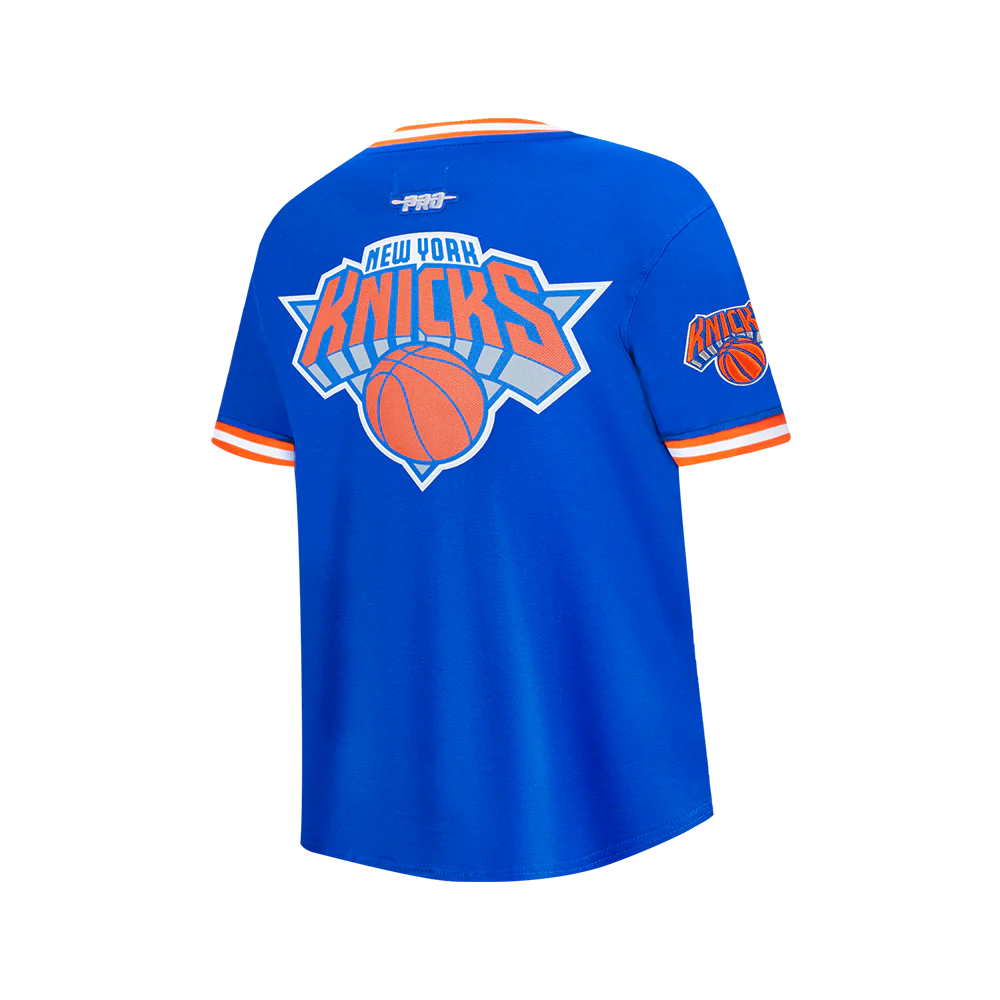 NBA NEW YORK KNICKS CLASSIC BIG BOYS SHORT SLEEVE MESH TEE (ROYAL BLUE/ORANGE) - Image 4