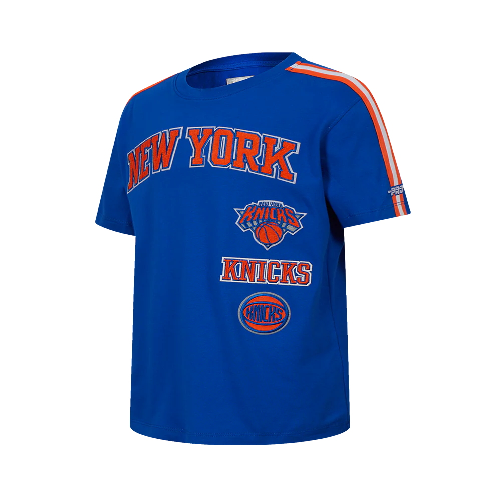 NBA NEW YORK KNICKS RETRO CLASSIC SINGLE JERSEY BIG BOYS SINGLE JERSEY TAPING TEE (ROYAL BLUE/ORANGE) - Image 2
