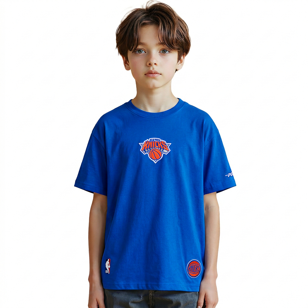 NBA NEW YORK KNICKS WINGSPAN BIG BOY'S DROP SHOULDER SS TEE (ROYAL BLUE) - Image 2