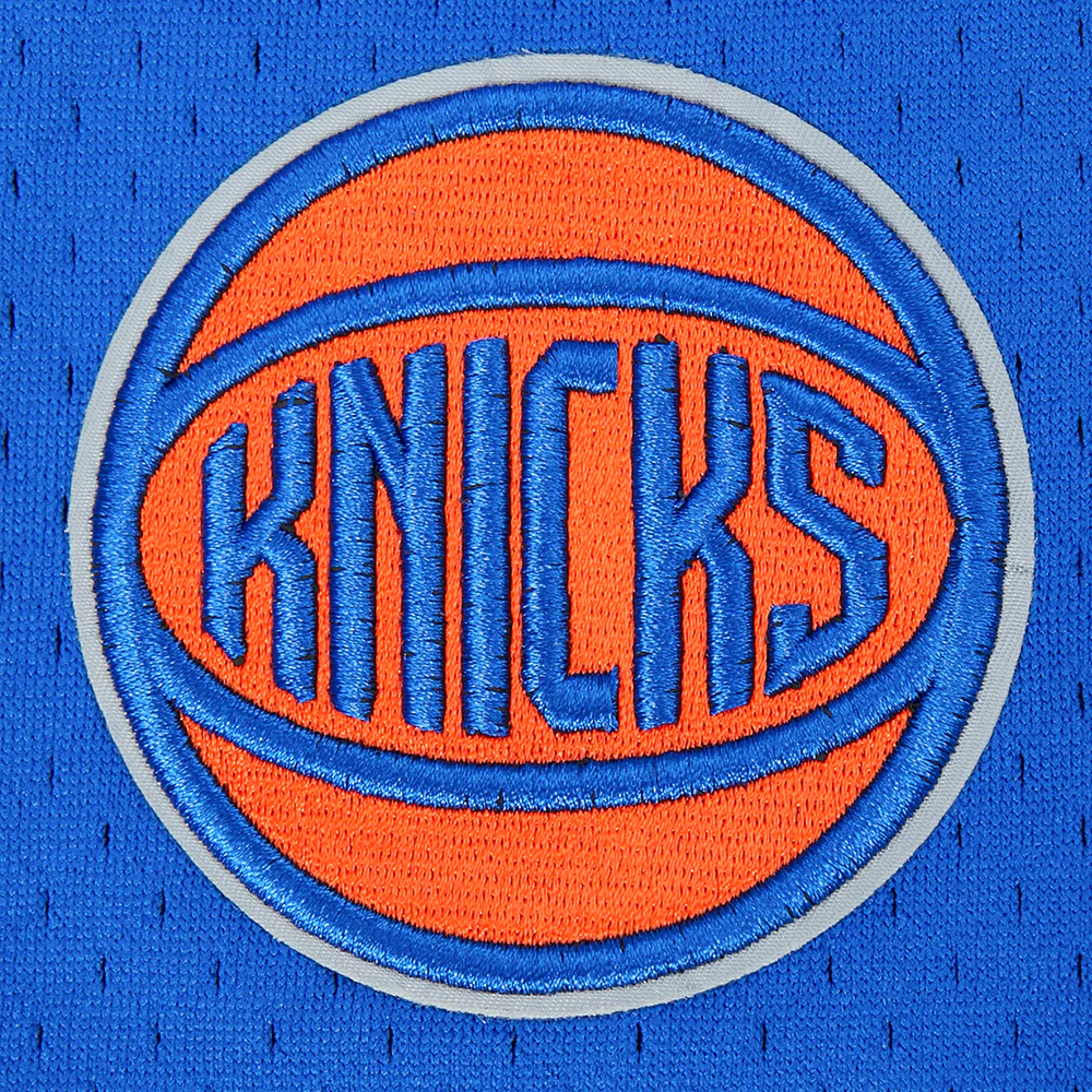 NBA NEW YORK KNICKS MIKAL BRIDGES #25 CLASSIC PNN BIG BOY'S MESH BUTTON DOWN SHIRT (ROYAL BLUE/ORANGE) - Image 11