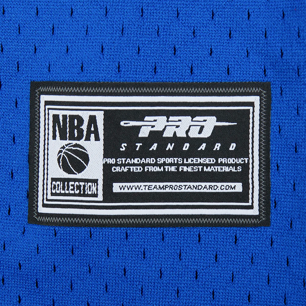 NBA NEW YORK KNICKS MIKAL BRIDGES #25 CLASSIC PNN BIG BOY'S MESH BUTTON DOWN SHIRT (ROYAL BLUE/ORANGE) - Image 7