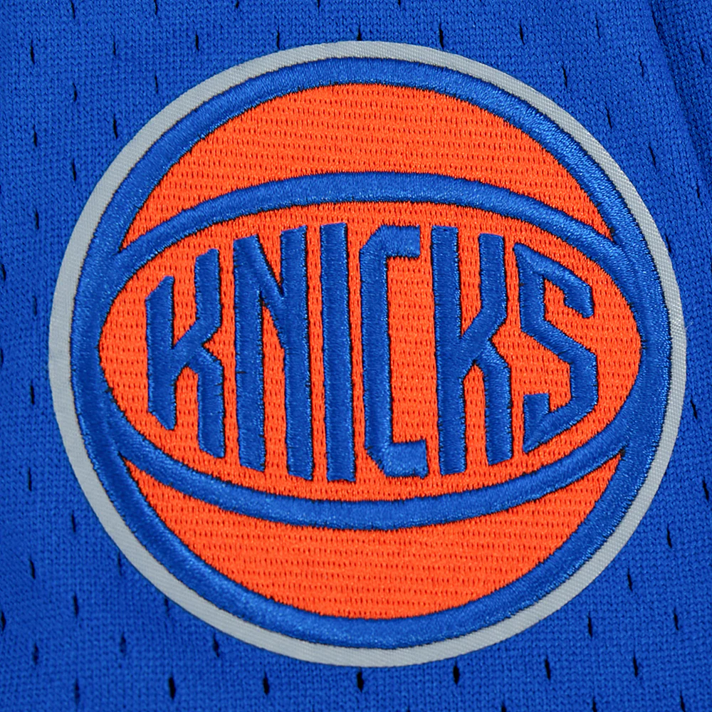 NBA NEW YORK KNICKS JALEN BRUNSON #11 CLASSIC PNN BIG BOY'S MESH BUTTON DOWN SHIRT (ROYAL BLUE/ORANGE) - Image 7