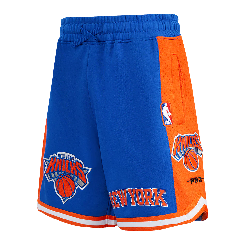 NBA NEW YORK KNICKS CLASSIC BIG BOYS FLEECE 2.0 SHORT (ROYAL BLUE/ORANGE)