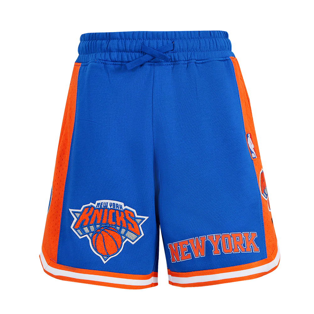 NBA NEW YORK KNICKS CLASSIC BIG BOYS FLEECE 2.0 SHORT (ROYAL BLUE/ORANGE) - Image 2