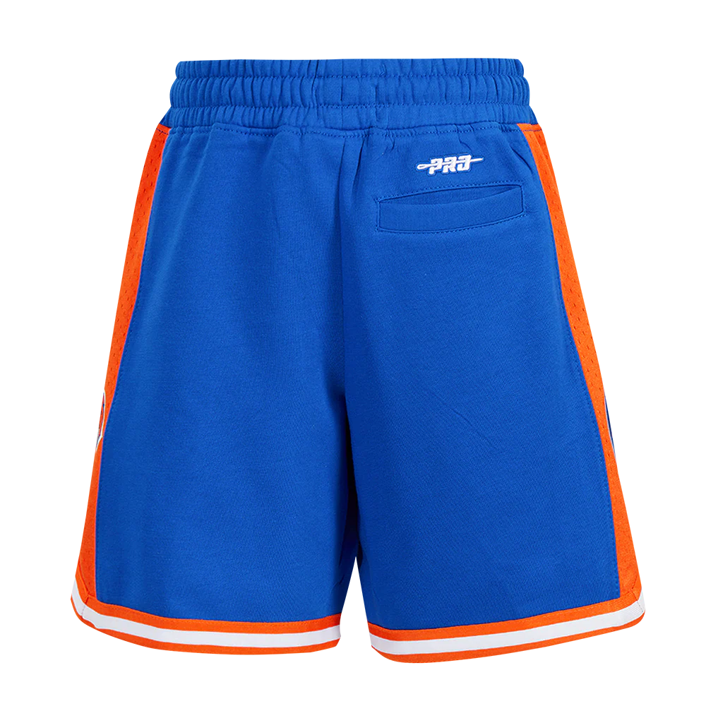 NBA NEW YORK KNICKS CLASSIC BIG BOYS FLEECE 2.0 SHORT (ROYAL BLUE/ORANGE) - Image 4