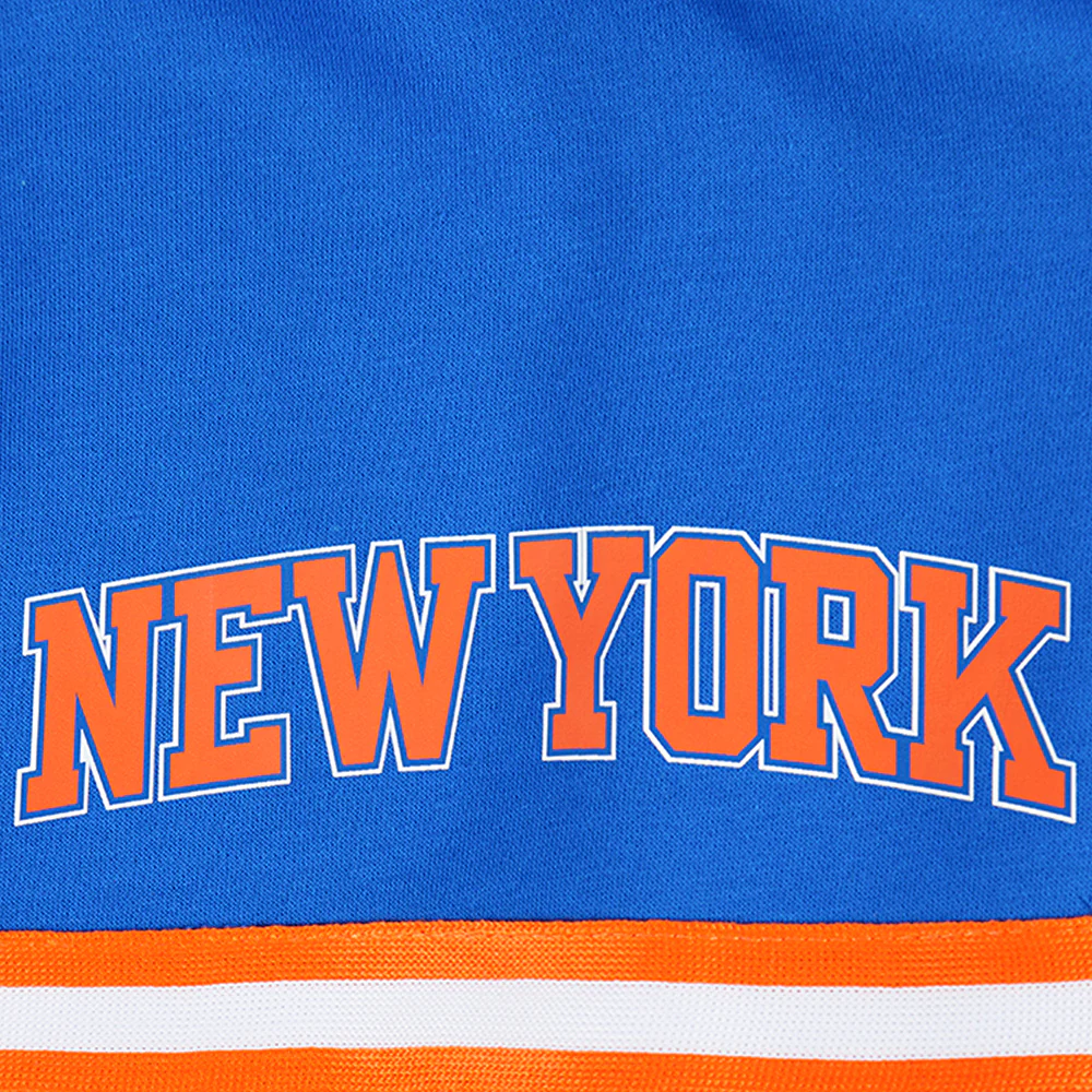 NBA NEW YORK KNICKS CLASSIC BIG BOYS FLEECE 2.0 SHORT (ROYAL BLUE/ORANGE) - Image 8