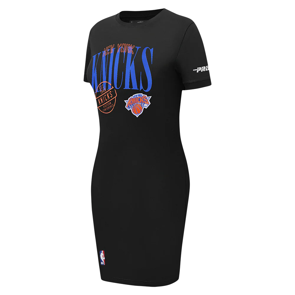 NBA NEW YORK KNICKS STAMPED WOMEN'S BODY CON DRESS (BLACK) - Image 3