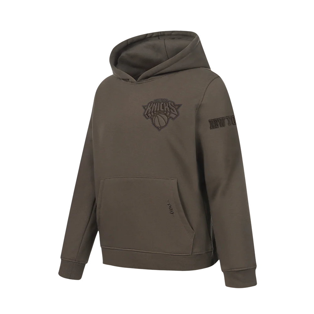 NBA NEW YORK KNICKS NEUTRAL BIG BOYS FLC PO HOODIE (DARK TAUPE) - Image 2